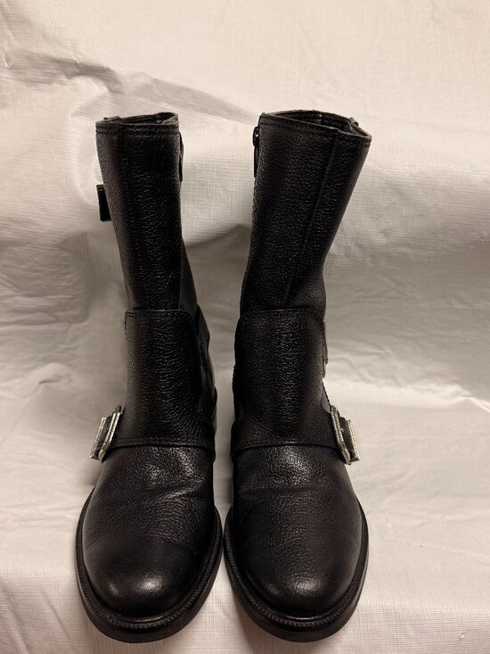 Vince Camuto Shoes - Vince Camuto Alicenta Black Leather Moto Buckle Booties Size 6.5